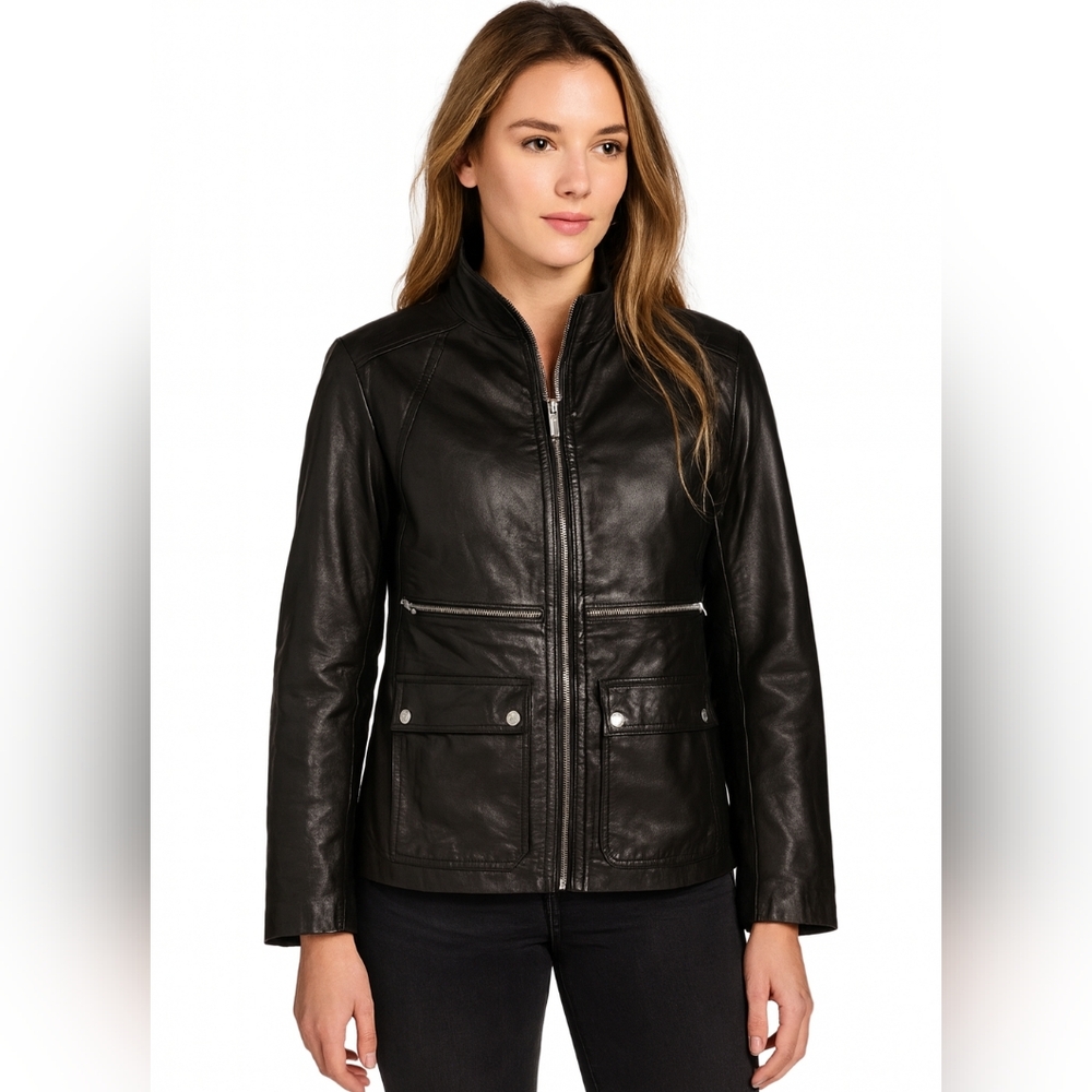 Vintage Seventh Avenue 100%Leather Biker Grunge Jacket Size Large